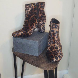 TORRID Leopard Faux Suede Square Toe Bootie (WW)